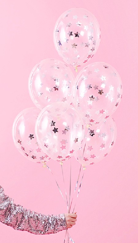6 Ballons avec confettis -...