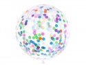Ballon avec confettis ronds - 1m