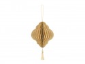 Boule de papier nid d'abeille Lanterne - beige - 15cm