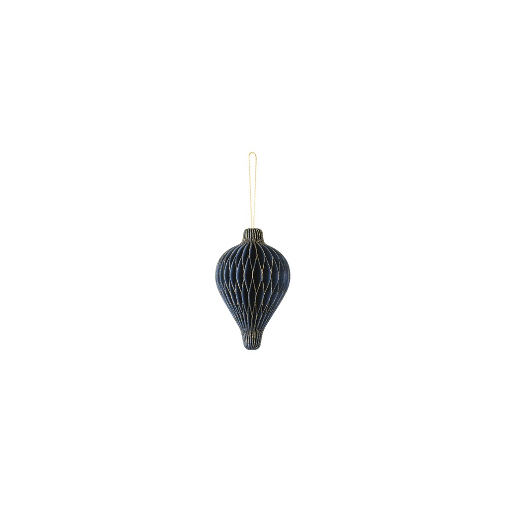 Boule en papier nid d'abeille Gouttelette - bleu marine -12cm