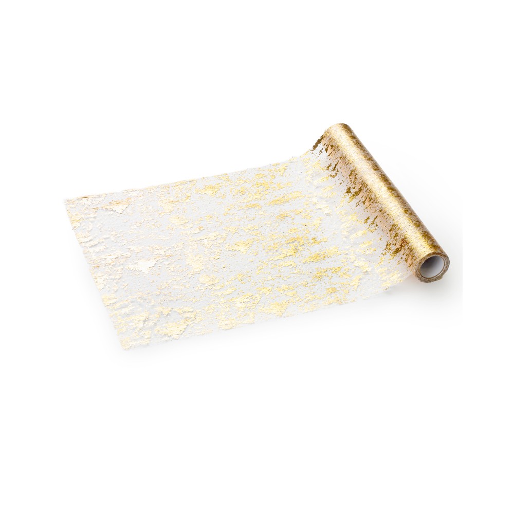 Chemin de table en filet - impression or