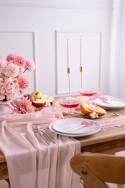 Chemin de table en chiffon - rose pâle - 0 -48 x 5 m