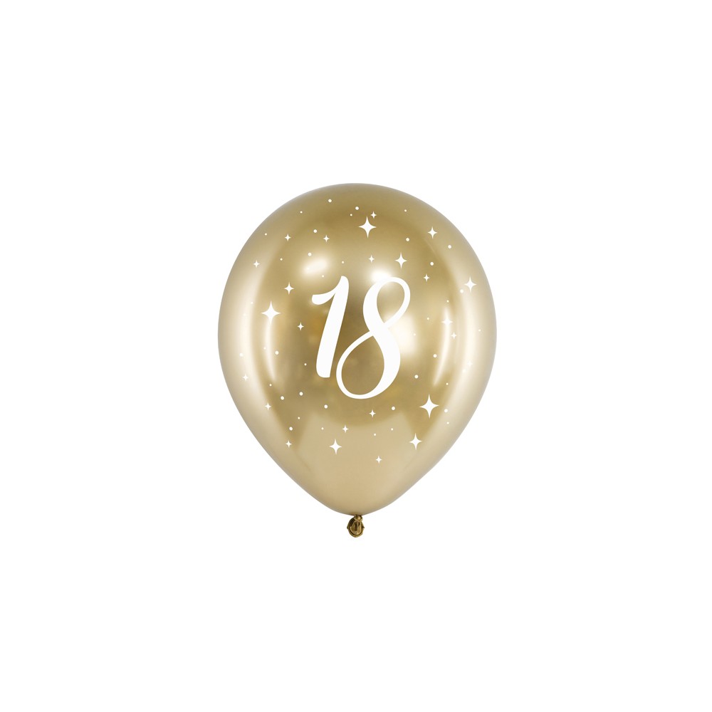 6 Ballons Glossy 30 cm - 18 - or