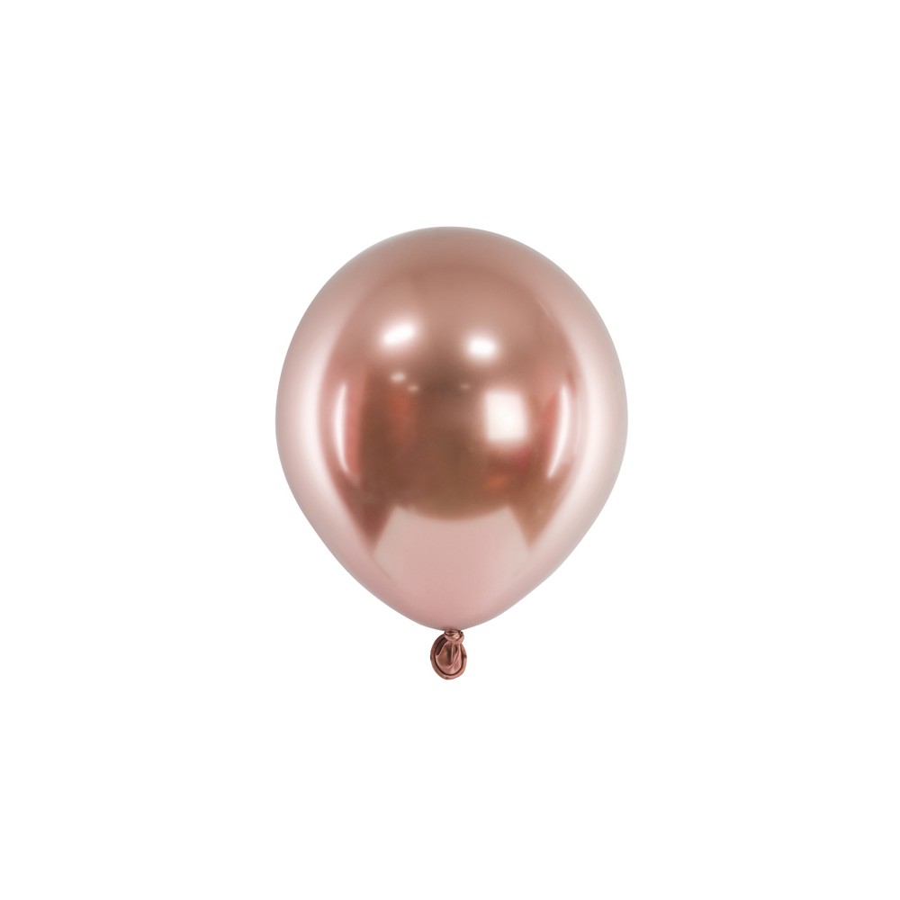 50 Ballons Glossy 12 cm - or rose