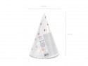 6 Chapeaux de fête à pois - blanc
