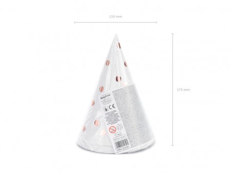 6 Chapeaux de fête à pois -...