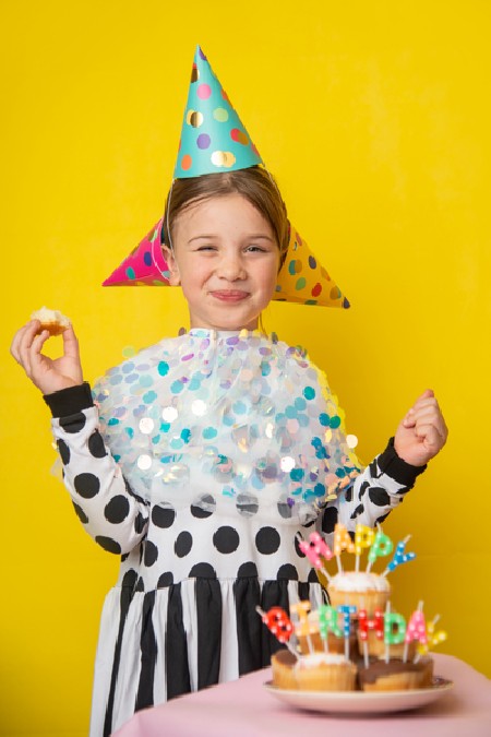 6 Chapeaux de fête à pois