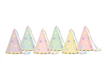 6 Chapeaux de fête Etoiles