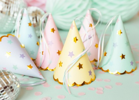 6 Chapeaux de fête Etoiles