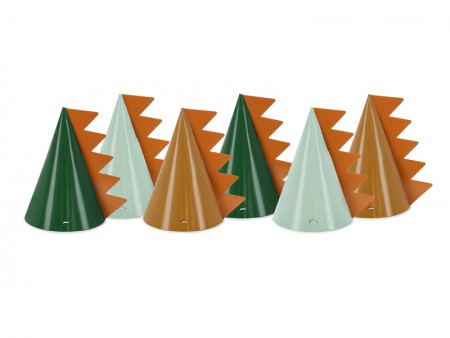 6 Chapeaux de fête Dinosaures