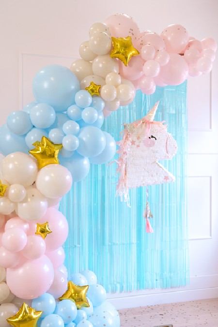 Rideau de fête - bleu ciel