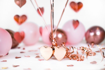 Poids ballon Coeurs - or rose