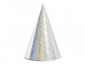 6 Chapeaux de fête holographiques - argent