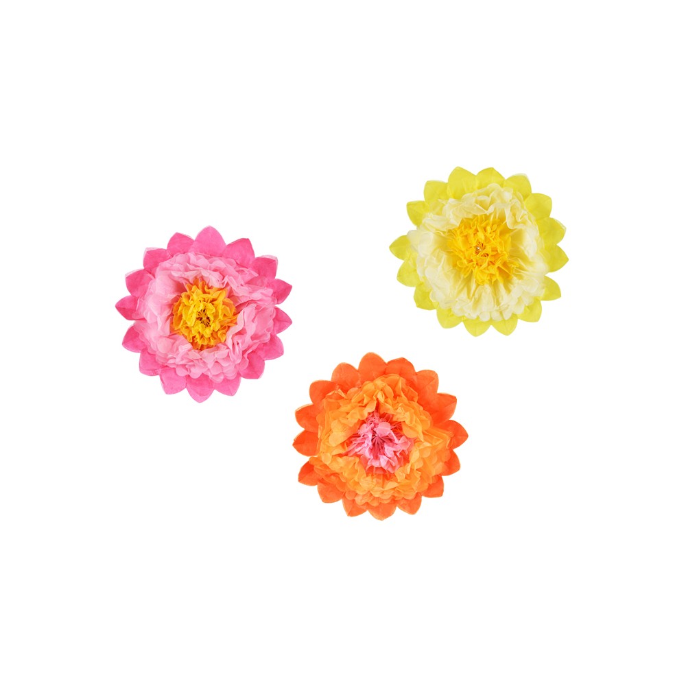 3 Décoration en papier de soie Fleurs