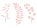 9 branches roses en papier