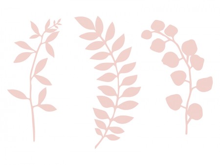 9 branches roses en papier