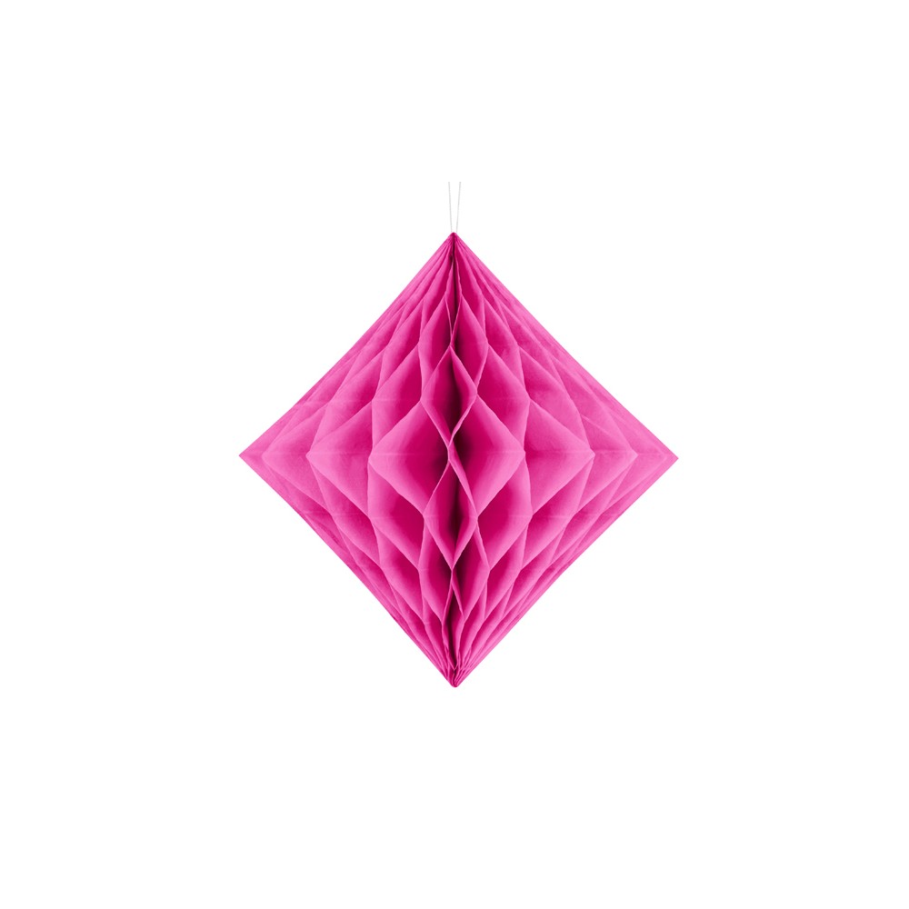 Diamant en papier de soie - rose foncé - 30 cm