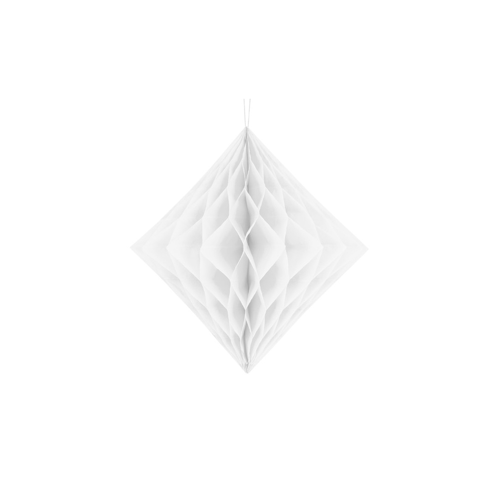 Diamant en papier de soie - blanc - 30 cm