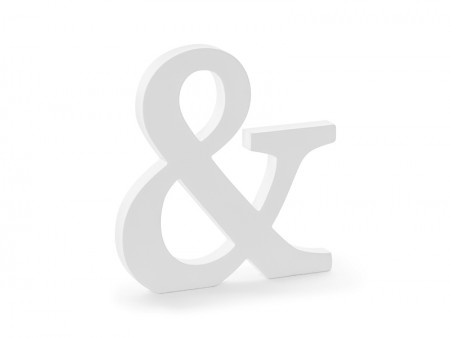 Lettre & en bois - blanche