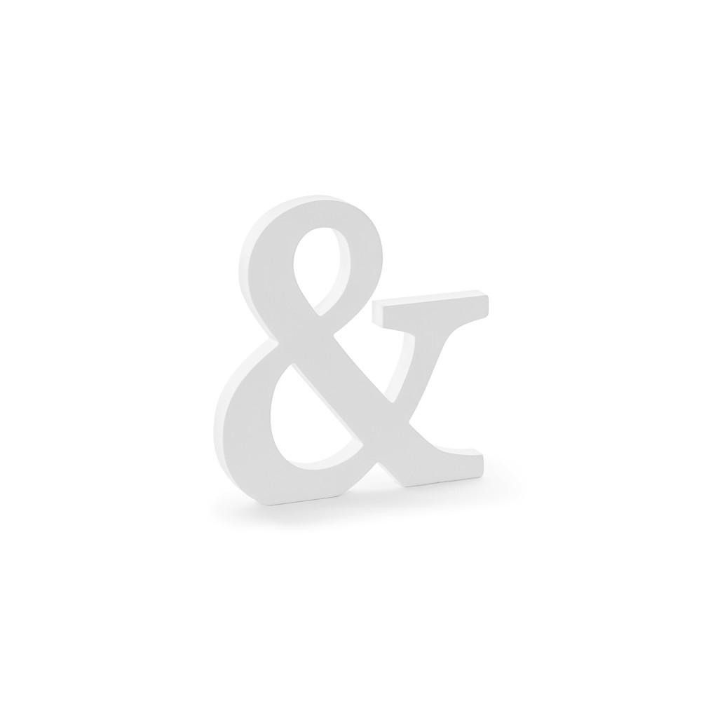 Lettre & en bois - blanche