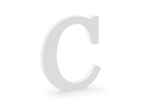 Lettre C en bois - blanche