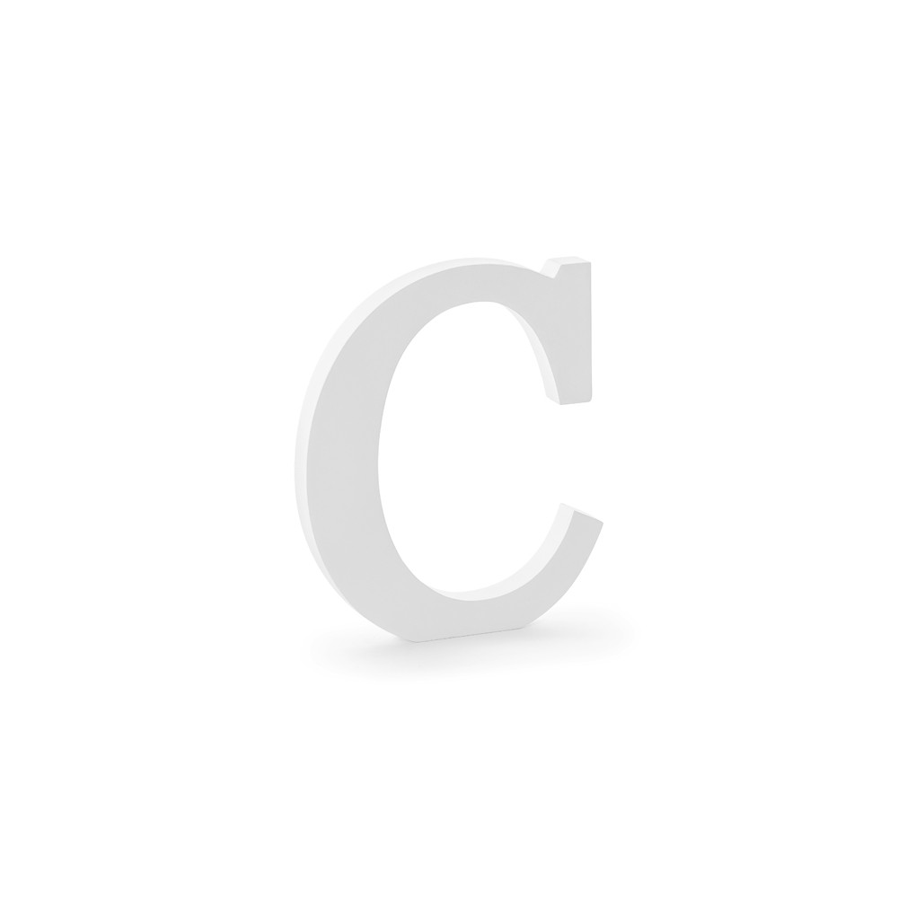 Lettre C en bois - blanche