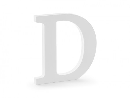 Lettre D en bois - blanche