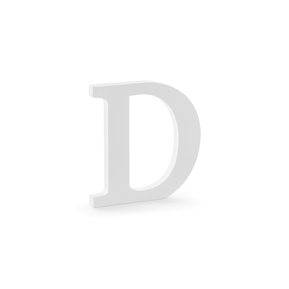 Lettre D en bois - blanche