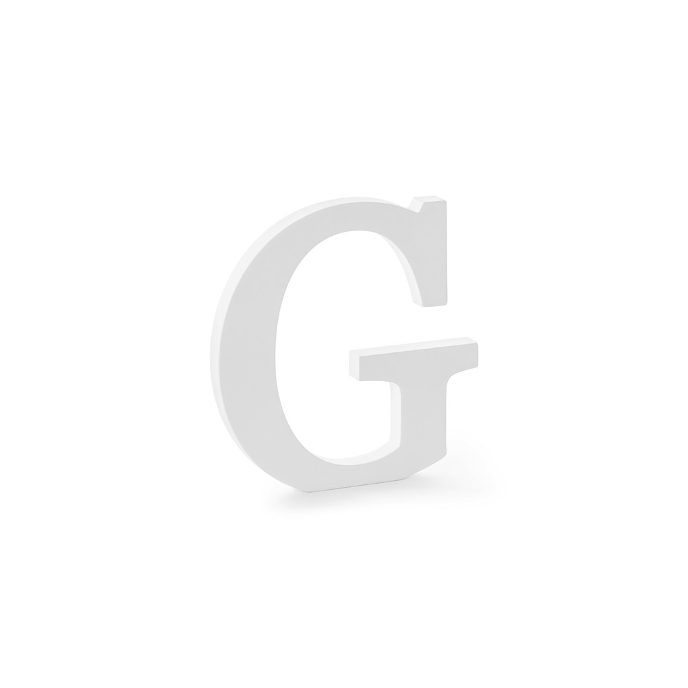 Lettre G en bois - blanche