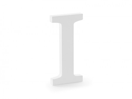 Lettre I en bois - blanche