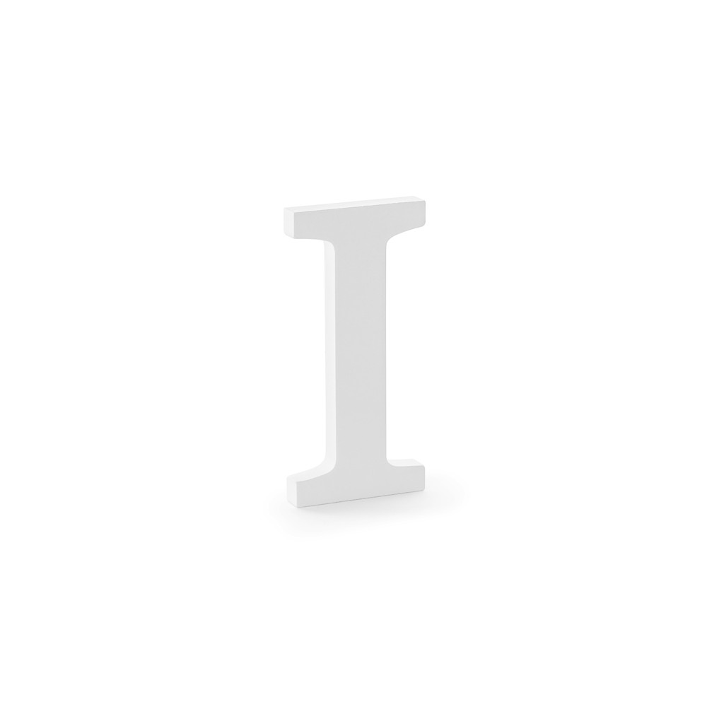Lettre I en bois - blanche