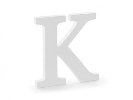 Lettre K en bois - blanche