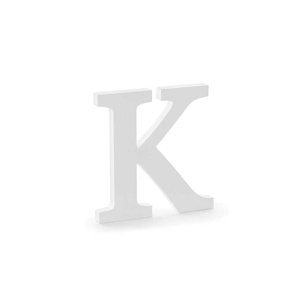 Lettre K en bois - blanche