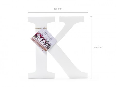 Lettre K en bois - blanche