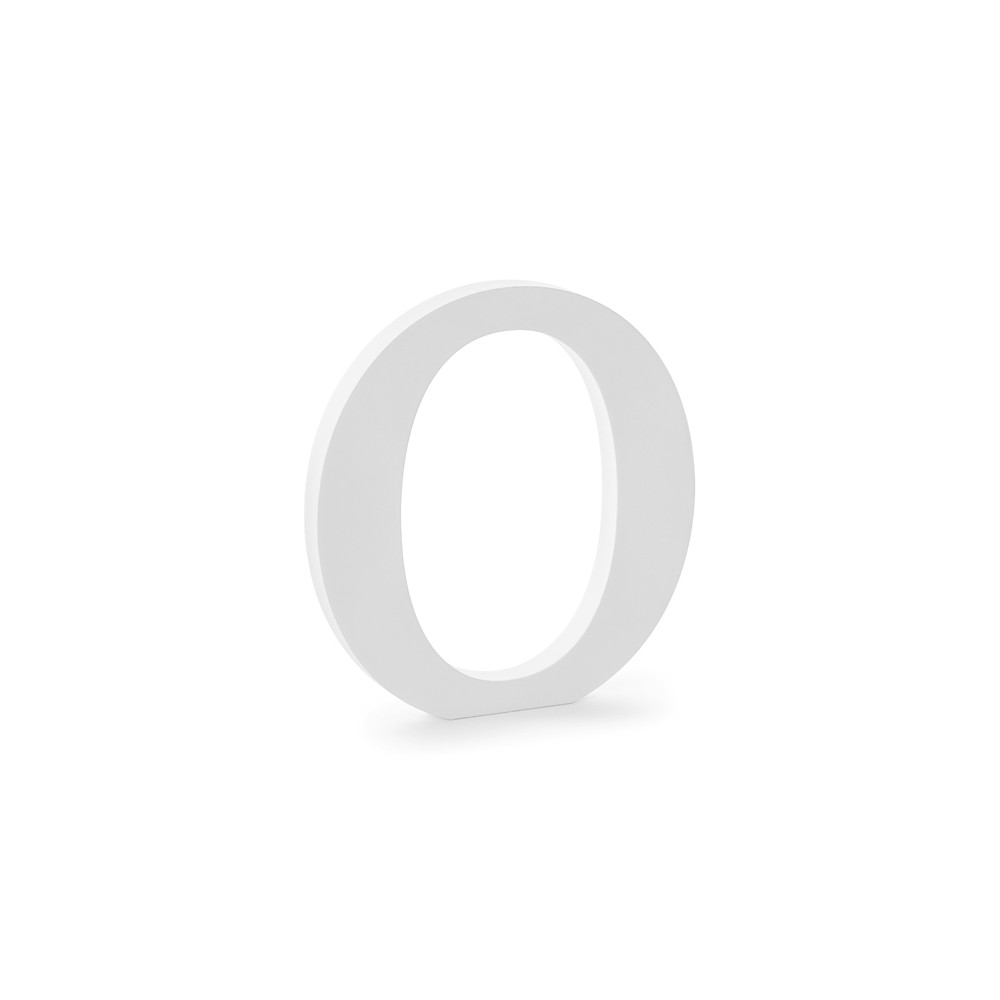 Lettre O en bois - blanche