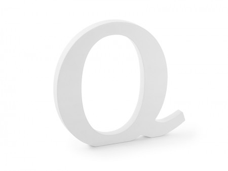 Lettre Q en bois - blanche