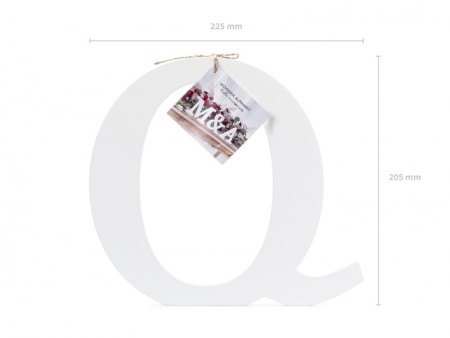 Lettre Q en bois - blanche
