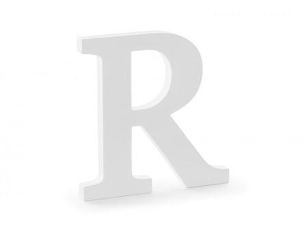 Lettre R en bois - blanche