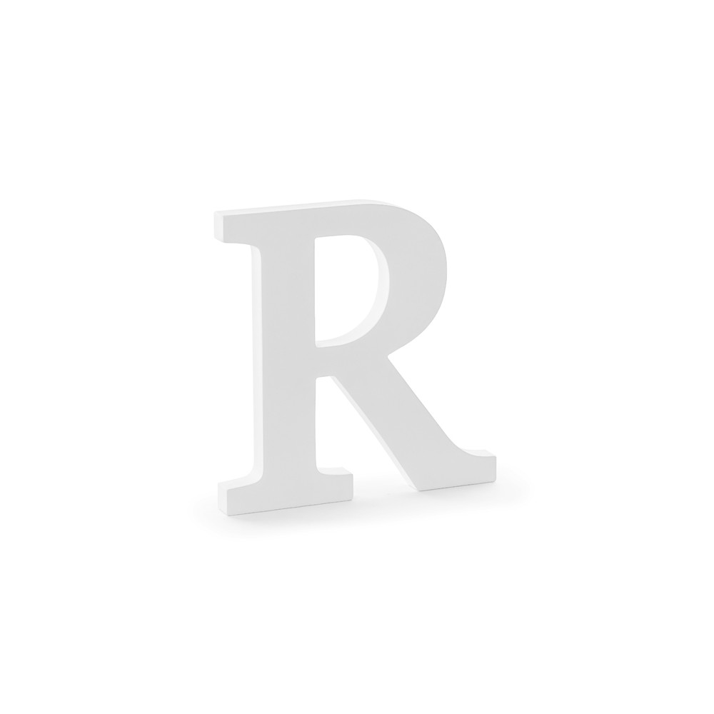 Lettre R en bois - blanche
