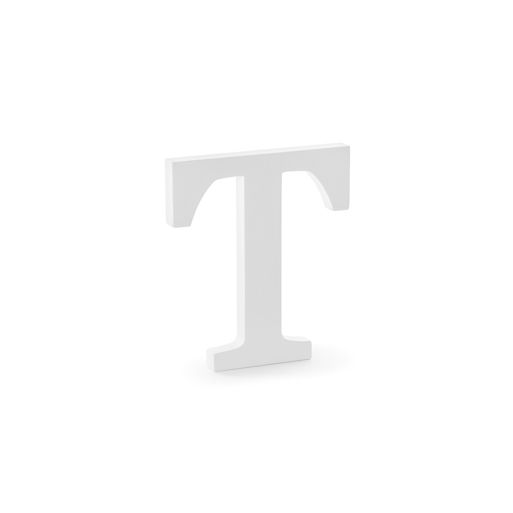 Lettre T en bois - blanche