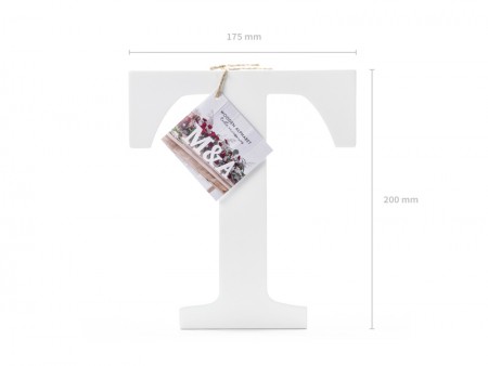 Lettre T en bois - blanche