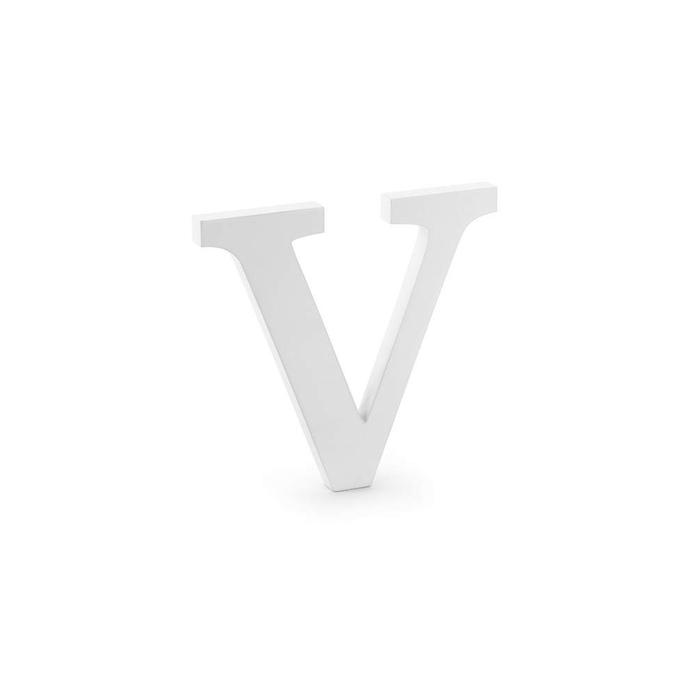 Lettre V en bois - blanche
