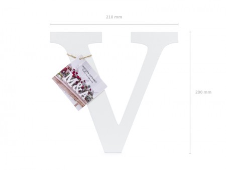 Lettre V en bois - blanche