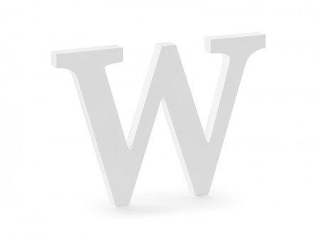 Lettre W en bois - blanche