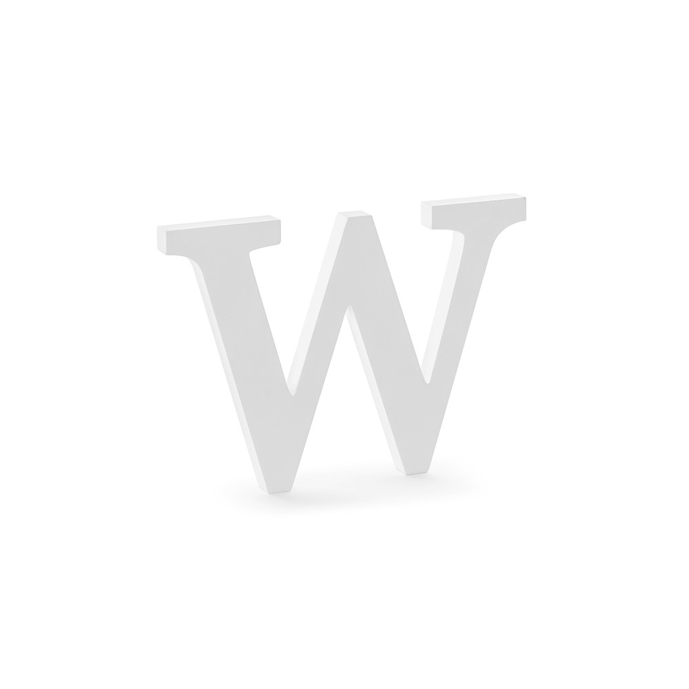 Lettre W en bois - blanche