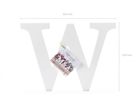 Lettre W en bois - blanche