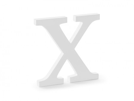 Lettre X en bois - blanche