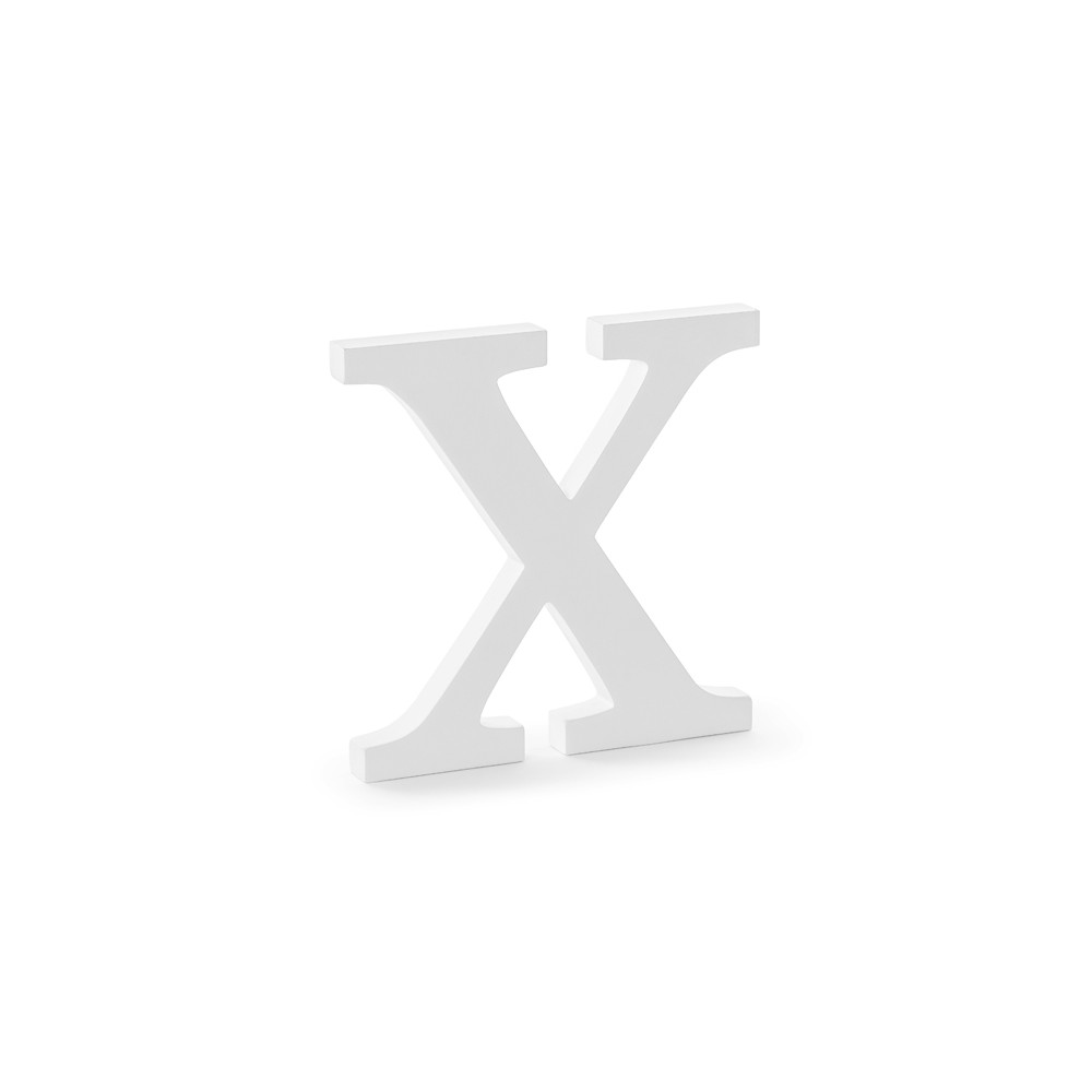 Lettre X en bois - blanche