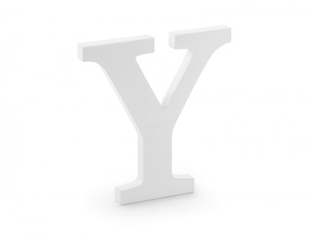 Lettre Y en bois - blanche
