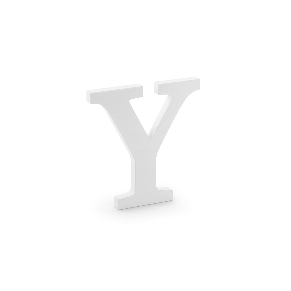 Lettre Y en bois - blanche